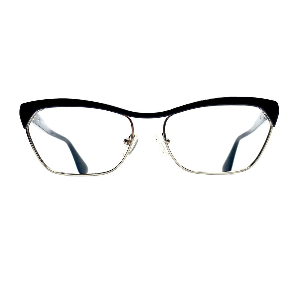 Prada Black Gold Retro Cat Eye Glasses Italy VPR570 GAQ-1O1 56 16 140